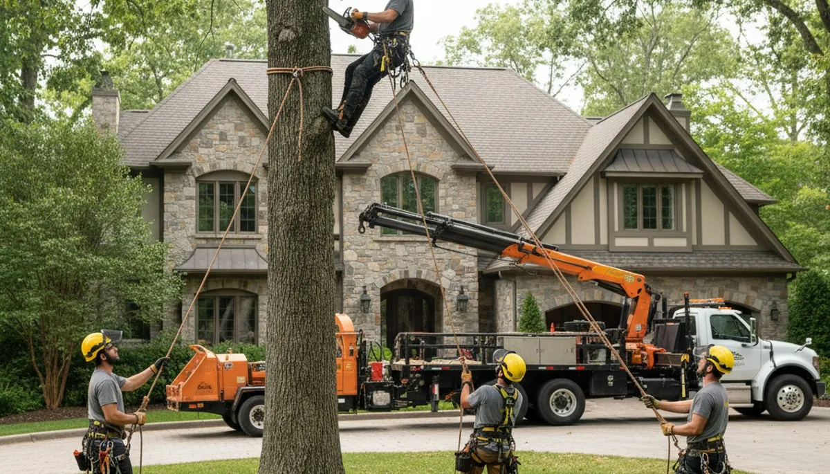 Tree service crew in Greenville, NC providing professional tree care and removal